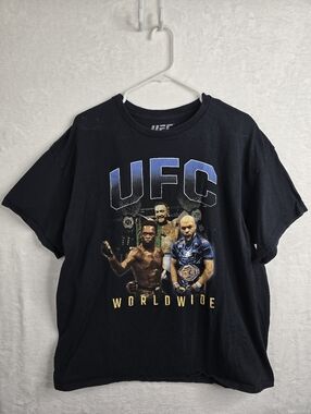 3/$25 UFC Graphic Tee XL Black McGregor Adesanya Pereira Worldwide Fighters